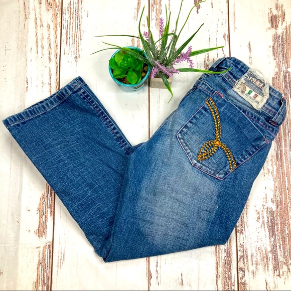 Leo Roma Mid Rise Cropped Denim Jean Capris Vintage Sz 5 - Picture 2 of 10